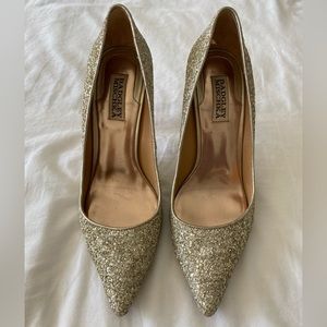 Badgley Mishka Champagne Glitter Pump- Excellent Used Condition